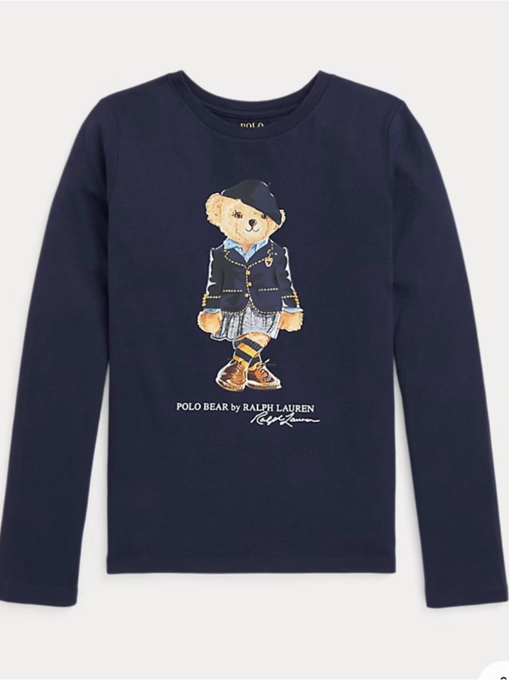 Ralph Lauren Navy Long-Sleeve Polo Bear Tee